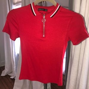 RED CROP TOP from bershka